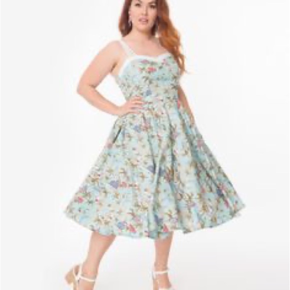 Magnolia Park Route 66 Pleated A-Line Midi Dress unique vintage